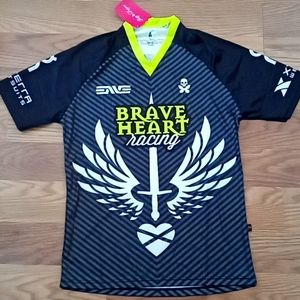 Betty Designs V-neck Tech Tee (Braveheart Racing print)